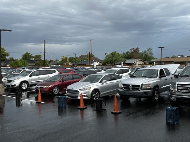The First Cars arrive about 4 AM